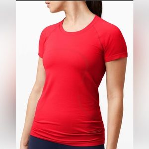 Lululemon Red Short Sleeve Swiftly Top